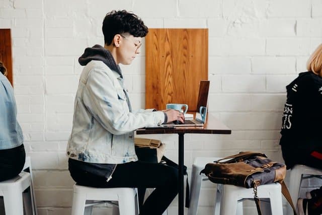 Student reviewing scholarship program details